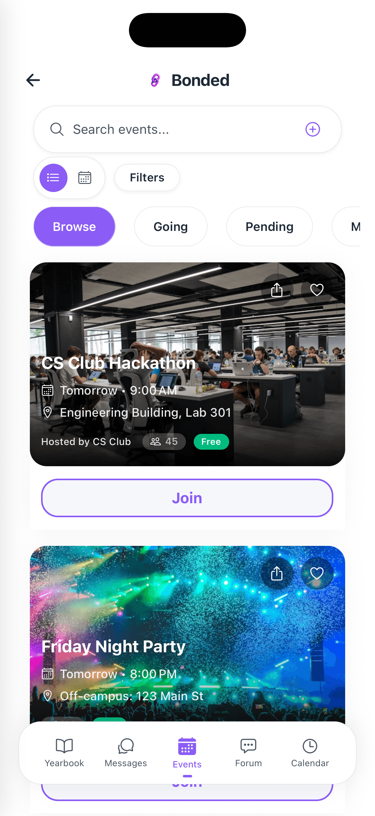 Discover campus
events.